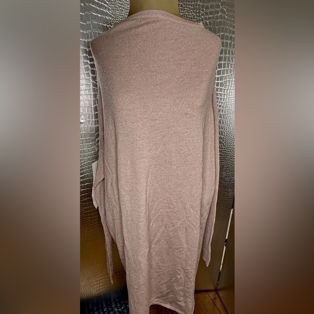 Victor Alfaro SAMPLE Womens Crew Neck Asymmetric Dress Glitter Pink Size Small